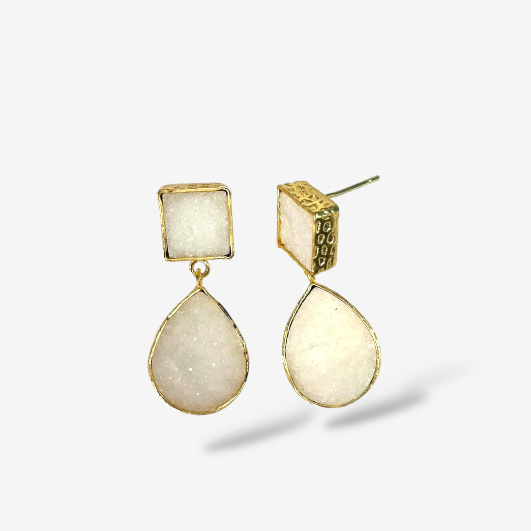 DRUZY TEAR DROP EARRINGS