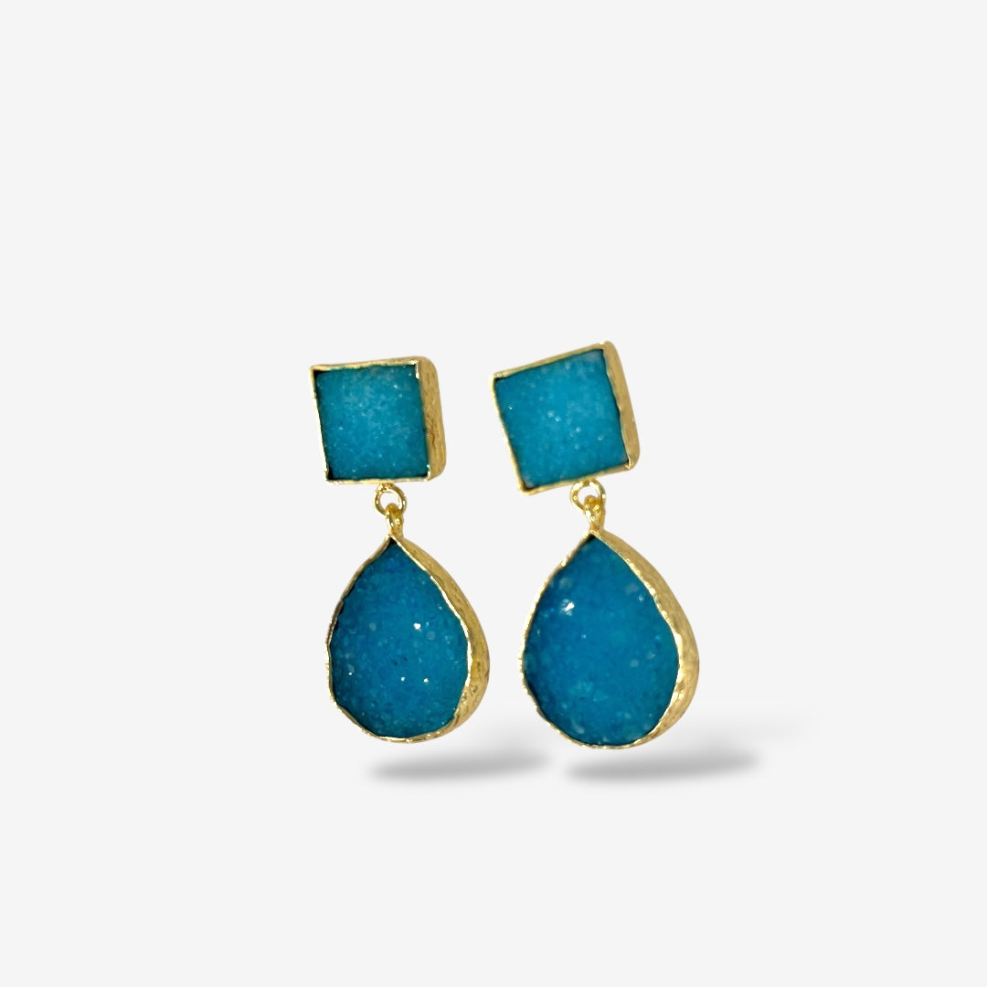 DRUZY TEAR DROP EARRINGS