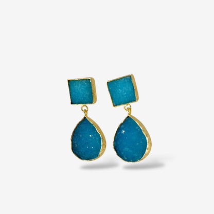 DRUZY TEAR DROP EARRINGS