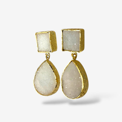 DRUZY TEAR DROP EARRINGS