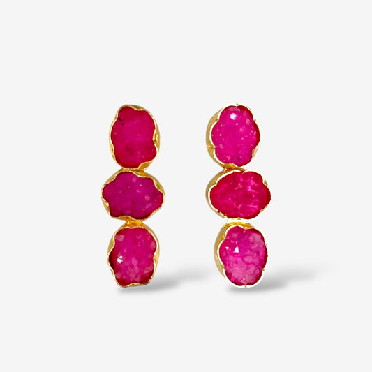 DRUZY 3 DROP EARRINGS