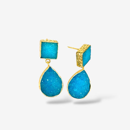 DRUZY TEAR DROP EARRINGS
