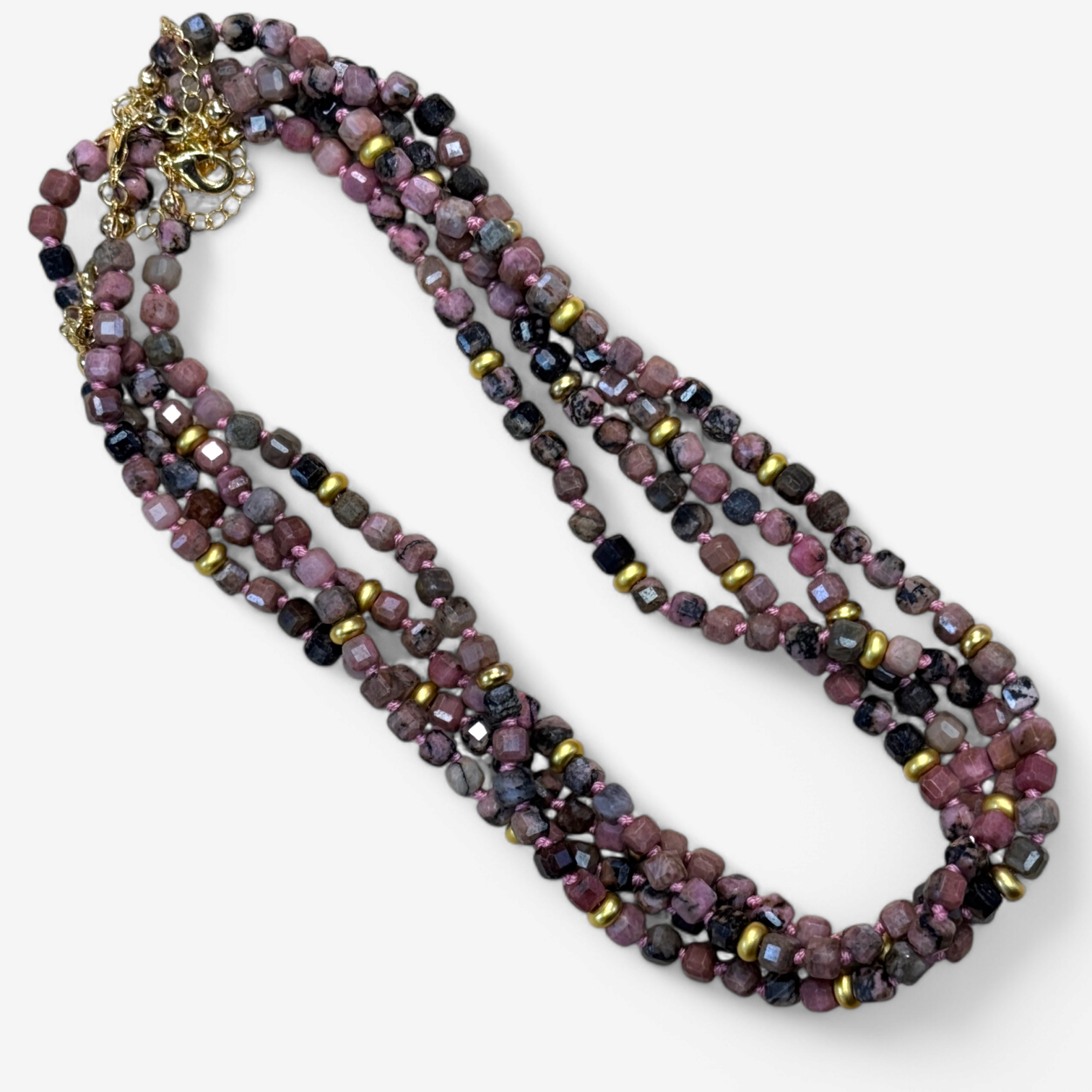 Spectrum Knotted Bead Necklaces