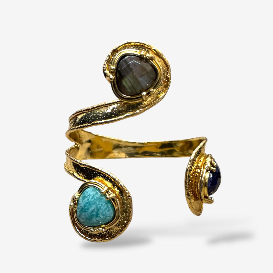 Tina cuff Amazonite, Lapis & Labradorite
