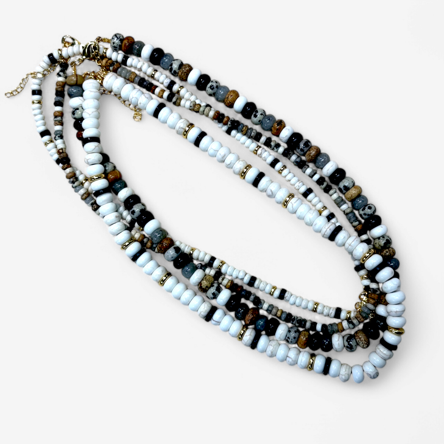 White black beads