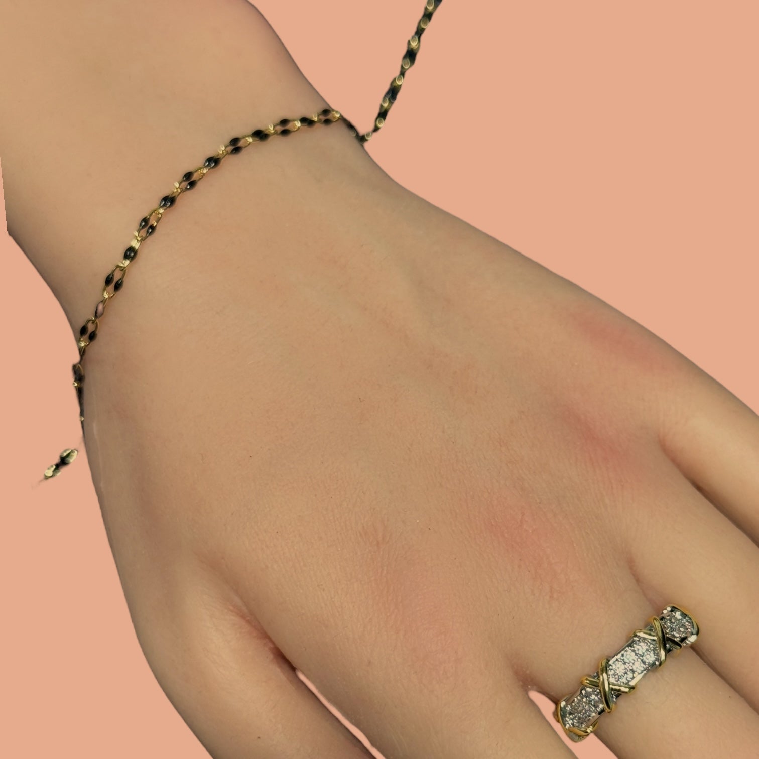 Buy Gold Filled Black Enamel Chain Online