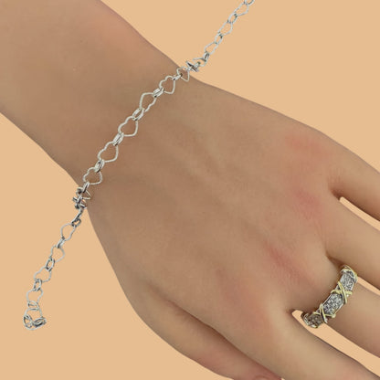 Sterling Heart Roll Chain